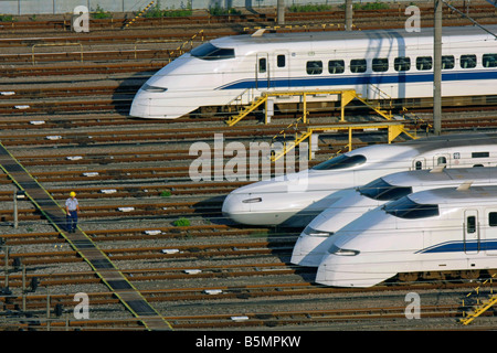 Bullet Train Depot Tokyo Japon Banque D'Images