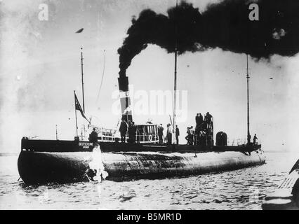 9 1916 7 8 A1 Merchant U voile Deutschland in USA 1916 World War 1 Sous-écoulement du blocus maritime alliés avec le marchand U boat Banque D'Images