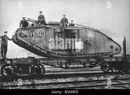 9 1917 1120 A2 27 E WW1 Transport de réservoir capt fra World War 1 1914 18 France bataille de Cambrai 20e 29e 111917 Offensiv Banque D'Images