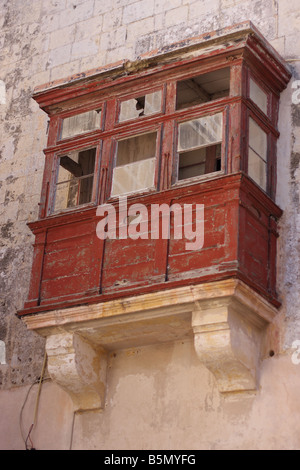 Vieux balcon à Mdina ancienne capitale de Malte Banque D'Images