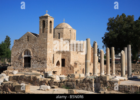 Agia Kyriaki, Hrysopolitissa et Basilique St Paul's pilier, Paphos, Chypre Banque D'Images