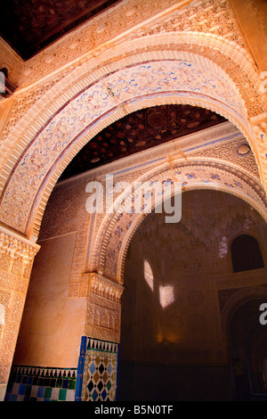 Portes voûtées de l'Alhambra à Grenade, Espagne. Banque D'Images