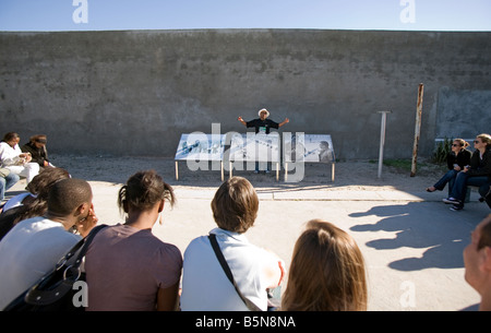 Visite guidée de la prison de Robben Island Cape town afrique du sud pris par les détenus Banque D'Images