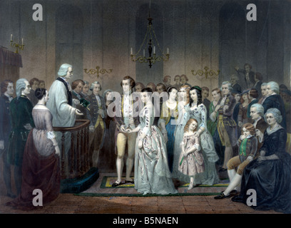 Martha Dandridge Custis & George Washington's Wedding 1759 Banque D'Images