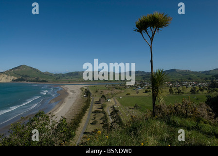 Tolaga Bay Beach sur l'île du nord de Nouvelle-Zélande. Banque D'Images