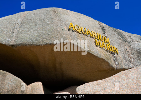 Intégré à l'Aquarium de Trégastel à roches sur la Côte de Granit Rose ou Côte de Granit Rose en Bretagne Nord France Banque D'Images