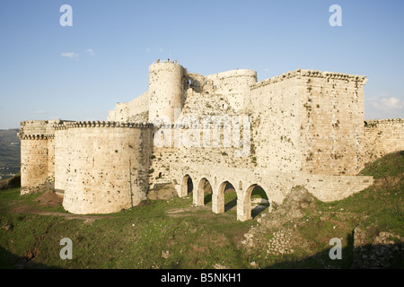 Krak des Chevaliers, château croisé, Syrie.Qalaat Al Hosn. Banque D'Images