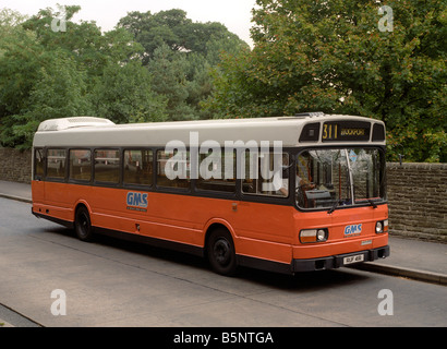 Cheshire UK Manchester Leyland bus unique national en GMS livery 1990 Banque D'Images