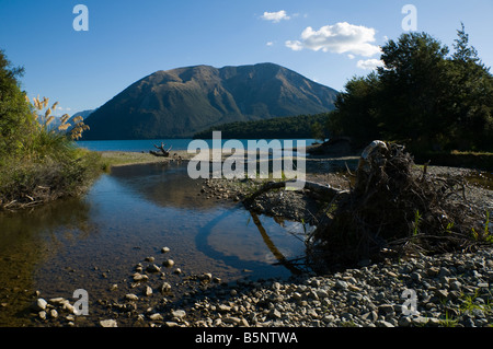 Mont Robert au-dessus du lac Rotoiti de St. Arnaud, Parc national des lacs Nelson, Île du Sud, Nouvelle-Zélande Banque D'Images