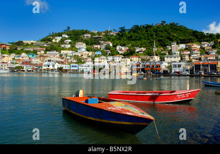 Le Carenage et le quartier du port, St George's, Grenade, "West Indies" Banque D'Images