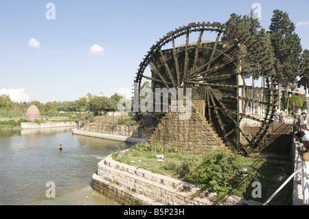 Système d'irrigation, l'eau Norias Hama, en Syrie Banque D'Images