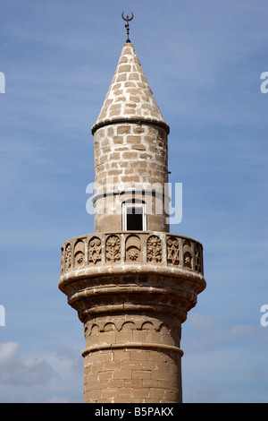 Haut du minaret mosquée kalavassos Méditerranée Chypre Banque D'Images