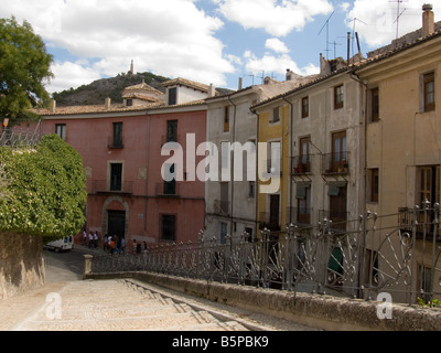 Maisons de couleurs vives, Cuenca, Espagne Banque D'Images