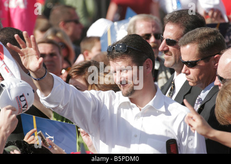Todd Palin mari de vice-candidate présidentielle Sarah Palin à campaign rally Banque D'Images