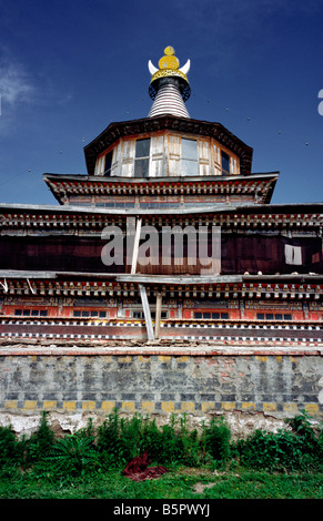 27 juillet 2006 - temple bouddhiste à Sertri Gompa monastère dans le village de Langmusi dans la province de Gansu. Banque D'Images