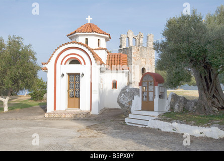 Son église à Dichalia, près de Sami, Céphalonie, Grèce Banque D'Images