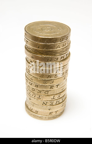 Pièces de livre de style ancien isolées sur un fond blanc de studio Banque D'Images