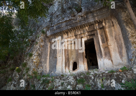 Rock lycienne tombe à Fethiye Turquie Banque D'Images