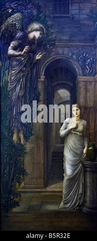 1876 Annonciation peinte par Edward Coley Burne-Jones Dame intérieur Galerie Levier Port Sunlight Village modèle Péninsule de Wirral Banque D'Images