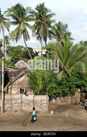 Au-delà de l'habitation le brise-lames à Pondicherry Inde Banque D'Images