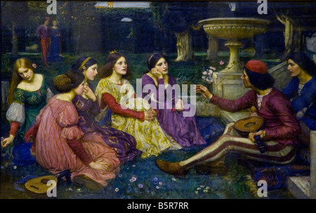 A Tale du Decameron par John Waterhouse 1916 Lady lever Gallery Port Sunlight Model Village Wirral Banque D'Images