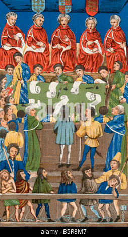 La Cour du Banc du Roi à l'époque de Henry VI Banque D'Images