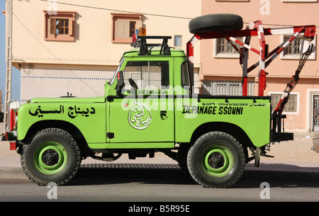 Land rover vintage camion ventilation à Dakhla sahara occidental Banque D'Images