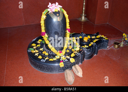 Close-up of Shiva Linga,Shiva temple près de Akluj, Maharashtra, Inde Banque D'Images