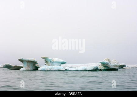 Iceberg flottant dans l'océan Arctique de la mer de Beaufort, au large de la côte de l'Arctic National Wildlife Refuge en Alaska Banque D'Images