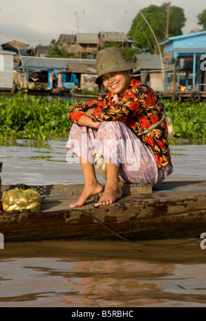 Cambodge Kompong Chhnang scène de la rivière Tonle Sap Banque D'Images