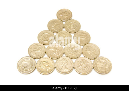 Pièces de livre de style ancien isolées sur un fond blanc de studio Banque D'Images