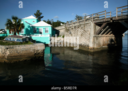 Avis de Somerset Bridge, Sandys Parish, Bermudes Banque D'Images