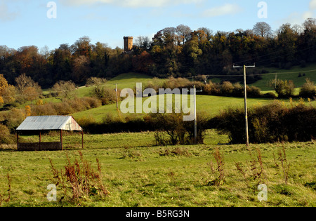 Vue d'ensemble du site de bataille Tour Edgehill, dans le Warwickshire, Angleterre, RU Banque D'Images