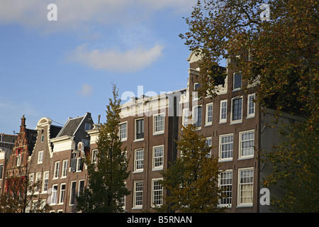 En plus de maisons de l'architecture et le canal Prinsengracht à Amsterdam Banque D'Images