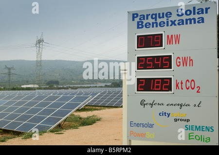 Parc photovoltaïque solaire à Beneixama, Alicante, Espagne Banque D'Images