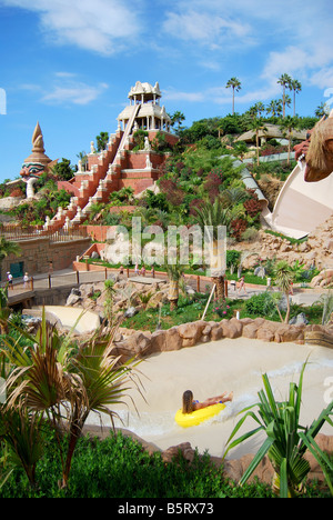 Tower of Power ride, le parc aquatique Siam Kingdom Theme Park, Costa Adeje, Tenerife, Canaries, Espagne Banque D'Images