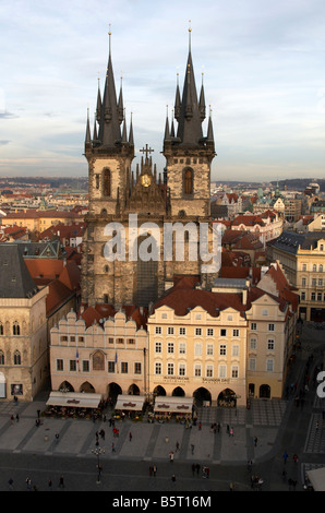 Église Notre Dame en face de Týn (Kostel matky Boží il y a Týnem) à la place de la vieille ville (Staroměstské náměstí), Prague Banque D'Images