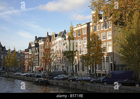 En plus de l'architecture et maisons à Amsterdam Prinsengracht Banque D'Images