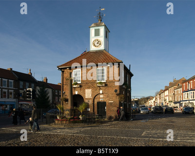 Hôtel de ville historique de construction Haut Street Yarm, Stockton on Tees, construit 1710 Banque D'Images