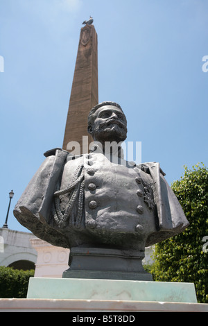 Armand Reclus buste à la Plaza de España Las Bovedas de la Vieille Ville ou Casco Viejo de la ville de Panama. Banque D'Images