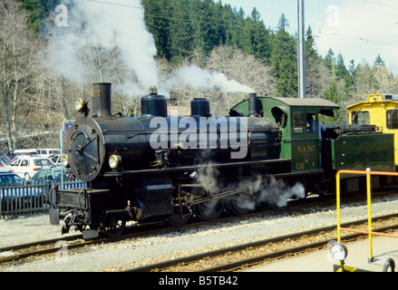 Rhatische Bahn, Suisse, aucune locomotive à vapeur 107 à Davos. Banque D'Images