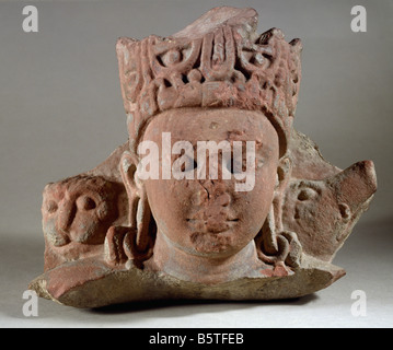 Tête de Vishnu Vaikunta grès rouge Mathura Uttar Pradesh. Musée national de New Delhi Inde 67,161 Banque D'Images
