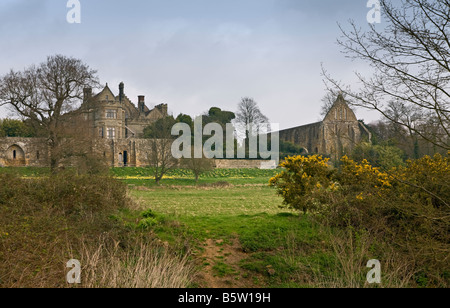 L'École de combat et de l'abbaye - Théâtre de la bataille de 1066, East Sussex, Angleterre Banque D'Images