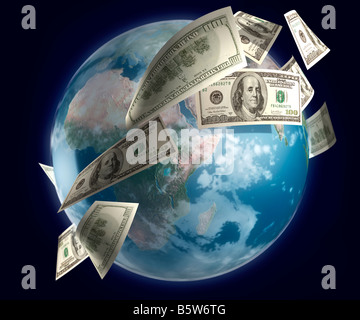 Le tour du globe d'argent Banque D'Images