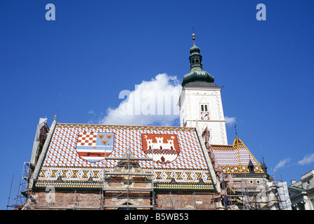 L'église St Marc à Zagreb, Croatie Banque D'Images