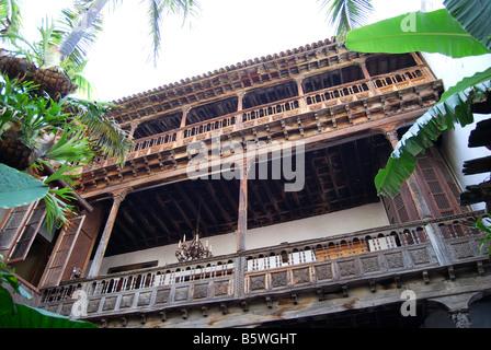 Cour intérieure, la Casa de los Balcones, La Orotava, Tenerife, Canaries, Espagne Banque D'Images