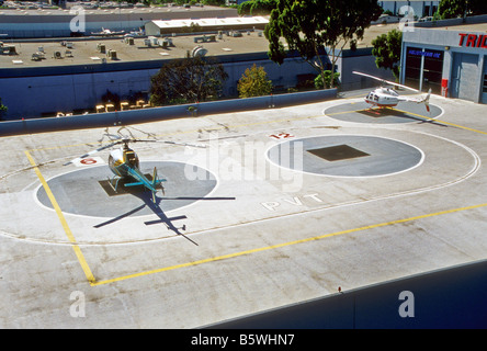 Vue de dessus d'atterrissage pour hélicoptères, près de l'aéroport John Wayne Orange County, en Californie Banque D'Images