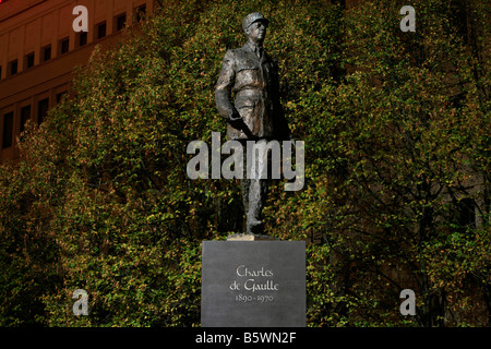 Statue de Charles de Gaulle à Varsovie, Pologne Banque D'Images