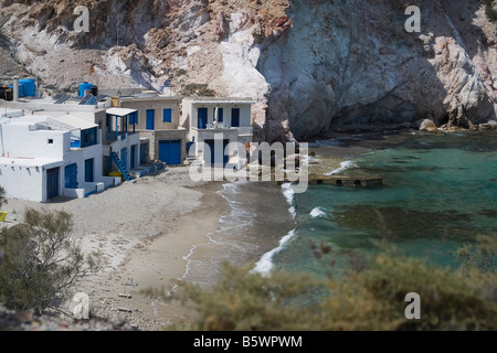 Plage de l'île des Cyclades milos firopotamos Grèce Banque D'Images
