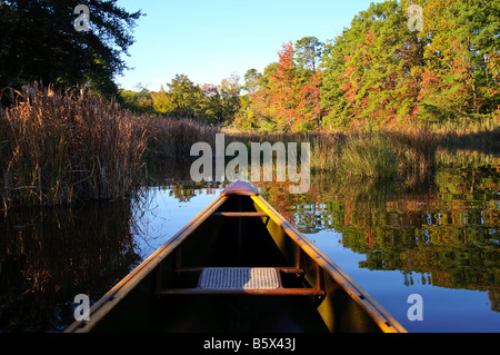 Canoe sur Cypress Creek est un affluent de la baie de Chesapeake, dans le Maryland, USA Banque D'Images